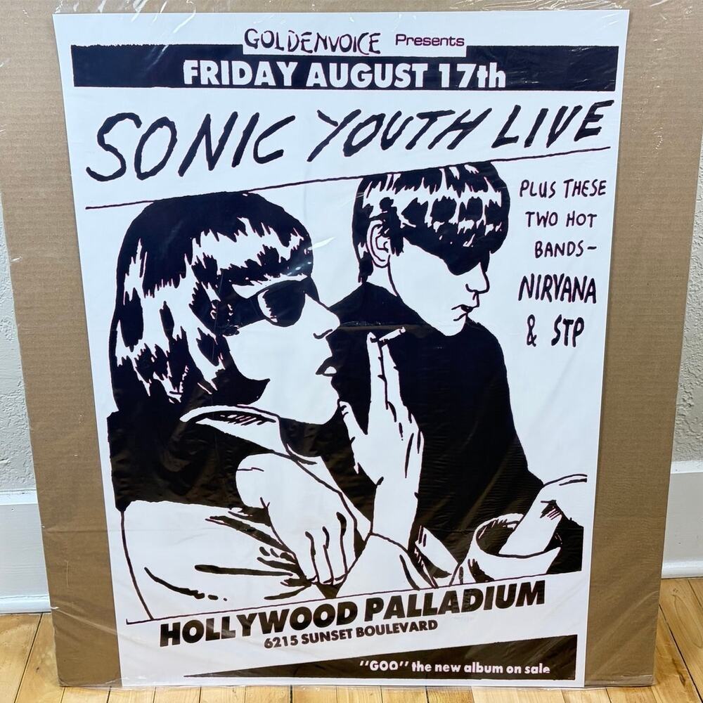 Sonic Youth Nirvana Live Hollywood Poster 24" x 33"